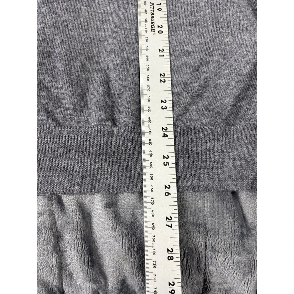 Bossini Mens Large 100% Pure‎ Merino Wool Crewneck Sweater Grey Striped Woolmark